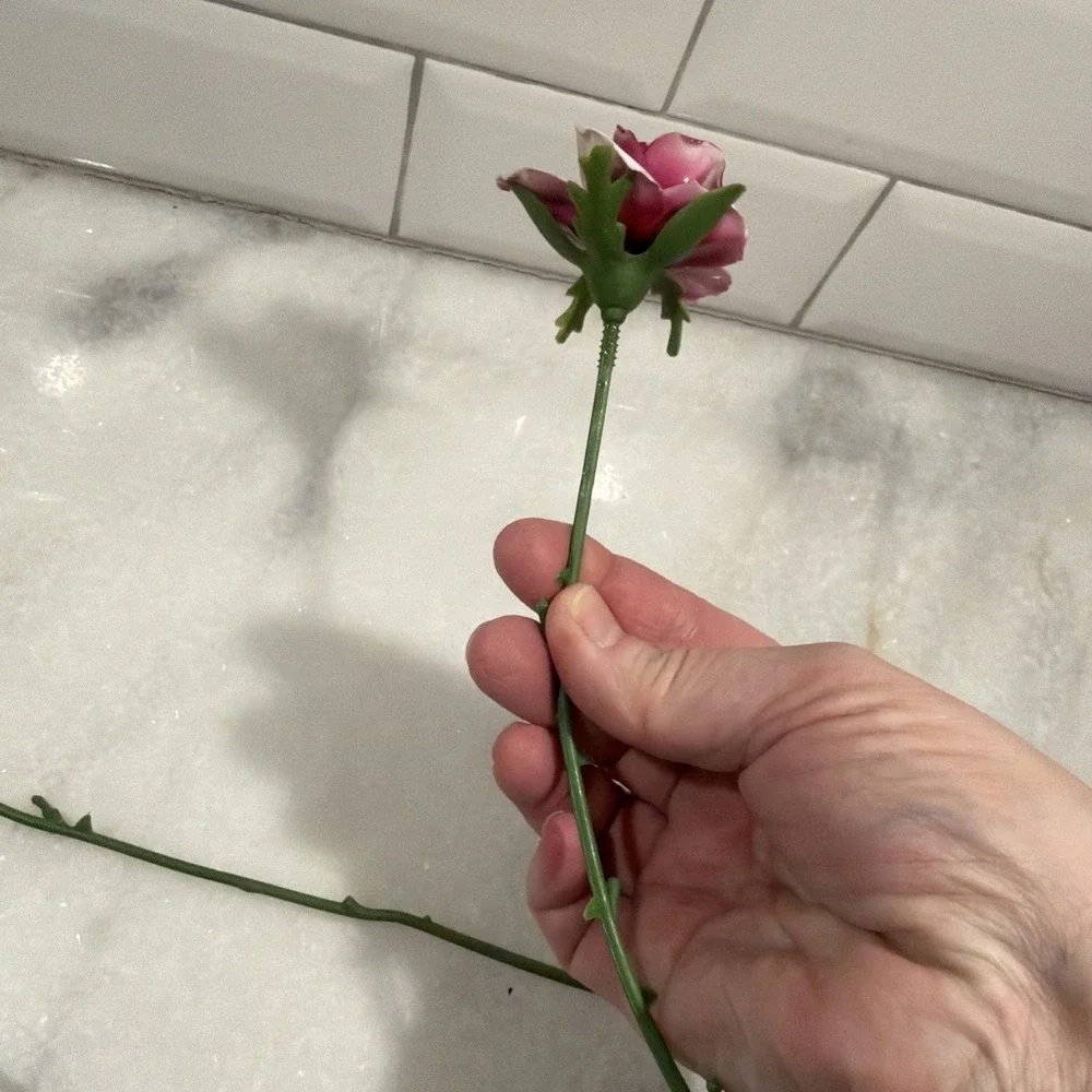 7 Vtg Porcelain‎ Roses Italian Pink Red Antique